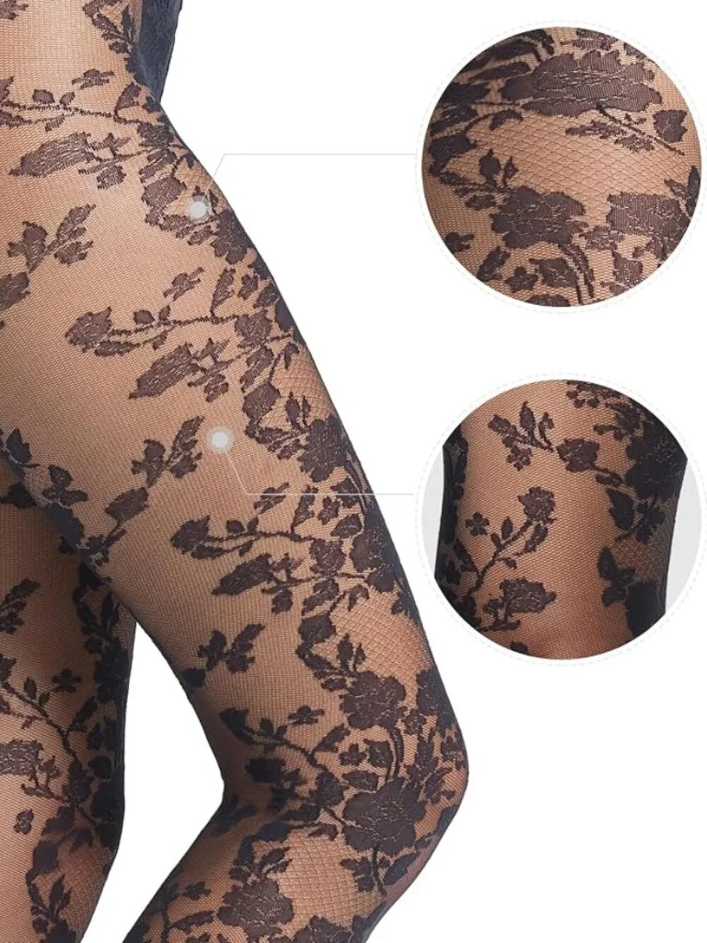 Mesh Floral Patterned Sheer Pantyhose